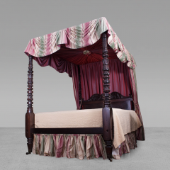 Carved Mahogany Tester Bed in the Style of Anthony Quervelle - 37622