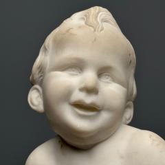 Carved Marble Figure of Seated Nude Child 19th Early 20th Century Statue - 3399548