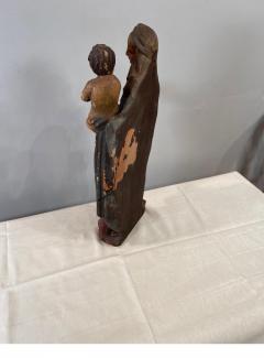 Carved Painted Figure of a Madonna Child - 2550319