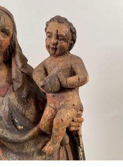 Carved Painted Figure of a Madonna Child - 2550320