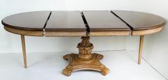 Carved Pedestal Dining Table Extends Round to Oval with Two Leaves - 4174640