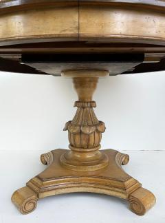 Carved Pedestal Dining Table Extends Round to Oval with Two Leaves - 4174655