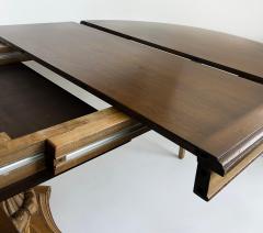 Carved Pedestal Dining Table Extends Round to Oval with Two Leaves - 4174661