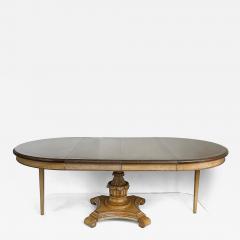 Carved Pedestal Dining Table Extends Round to Oval with Two Leaves - 4176909