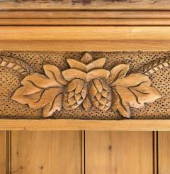 Carved Pine Pine Cone Hanging Wall Cupboard Cabinet With Three Open Shelves - 4189989
