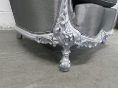 Carved Rococo Style Silver Tufted Chair - 439670