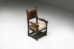 Carved Throne Armchair in Gothic Style France 20th Century - 3450831