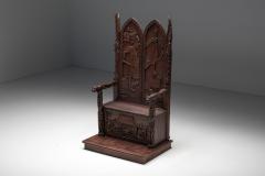 Carved Throne Chairs with Relief Design 20th Century - 2702837