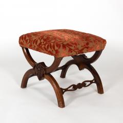Carved Walnut Curule Form Stool French circa 1830 - 4720484
