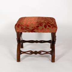 Carved Walnut Curule Form Stool French circa 1830 - 4720485