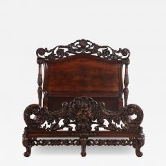 Carved Walnut Marriage Bed C 1890 - 4734955