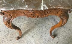 Carved Wood Center Table With Marble Top France Eighteenth Century - 1225163