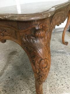 Carved Wood Center Table With Marble Top France Eighteenth Century - 1225169