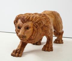 Carved Wood Lion Sculpture - 1691556