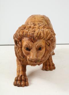 Carved Wood Lion Sculpture - 1691558