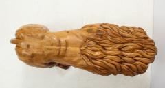 Carved Wood Lion Sculpture - 1691559