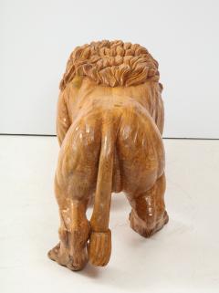 Carved Wood Lion Sculpture - 1691560