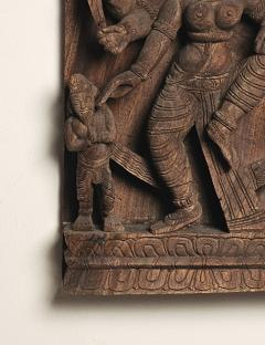 Carved Wood Panel of Maha Devi India 19th century - 3192206