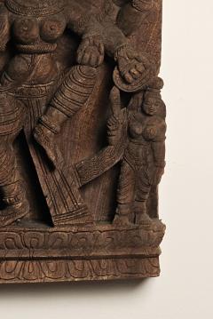 Carved Wood Panel of Maha Devi India 19th century - 3192207