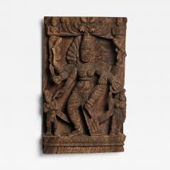 Carved Wood Panel of Maha Devi India 19th century - 3194602