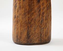 Carved Wood Seed Pot Wabi Sabi Handmade Iron Staples France c 1900 - 2458597