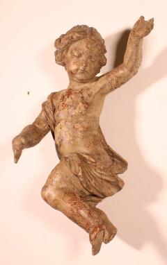 Carved Wooden Cherub 18th Century - 4156811