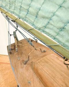 Carved Wooden Gaff Cutter Pond Yacht with original paint England circa 1940 - 4758303