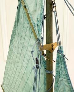 Carved Wooden Gaff Cutter Pond Yacht with original paint England circa 1940 - 4758310