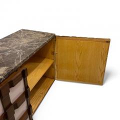 Carved Wooden Sideboards with Pink Glass and Marble - 4224642