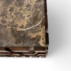 Carved Wooden Sideboards with Pink Glass and Marble - 4224643