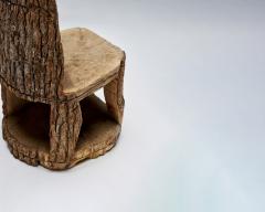Carved Wooden Stump Chair Belgium Early 20th C - 4695214