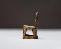 Carved Wooden Stump Chair Belgium Early 20th C - 4695226