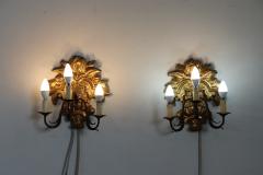 Carved and Gilded Wood Pair of Sconces - 3578153