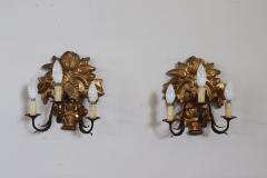 Carved and Gilded Wood Pair of Sconces - 3578156