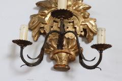 Carved and Gilded Wood Pair of Sconces - 3578170