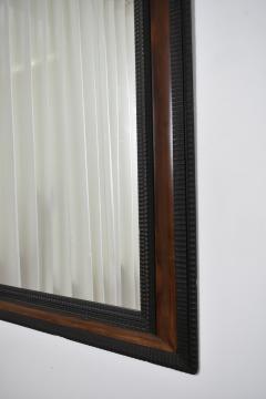 Carved ebonised wood mirror and trompe loeil turshell XIXth c  - 4823572