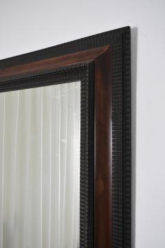 Carved ebonised wood mirror and trompe loeil turshell XIXth c  - 4823575