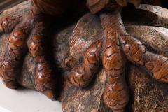 Carved wooden eagle with wings spread - 1725672