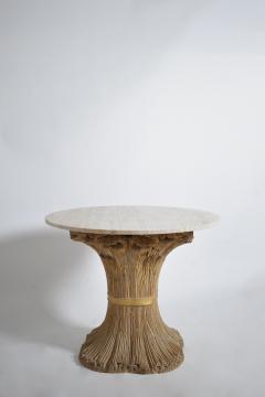Carved wooden round table 1970s  - 4684416