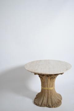 Carved wooden round table 1970s  - 4684417
