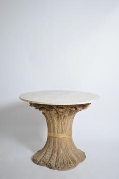 Carved wooden round table 1970s  - 4684419