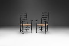 Carver Ladderback Chairs with Leather Seats Europe early 20th century - 3075458