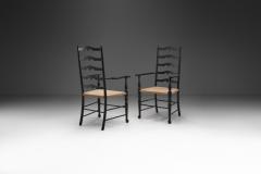 Carver Ladderback Chairs with Leather Seats Europe early 20th century - 3075461