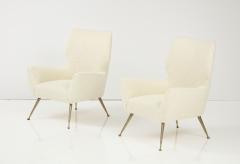 Casa E Giardino Italian Settee Pair of Chairs with Brass Legs Gio Ponti for Casa e Giardino - 2615211