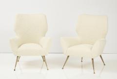 Casa E Giardino Italian Settee Pair of Chairs with Brass Legs Gio Ponti for Casa e Giardino - 2615213