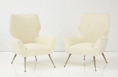 Casa E Giardino Italian Settee Pair of Chairs with Brass Legs Gio Ponti for Casa e Giardino - 2615214