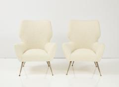 Casa E Giardino Italian Settee Pair of Chairs with Brass Legs Gio Ponti for Casa e Giardino - 2615215