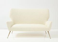 Casa E Giardino Italian Settee Pair of Chairs with Brass Legs Gio Ponti for Casa e Giardino - 2615227