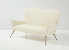 Casa E Giardino Italian Settee Pair of Chairs with Brass Legs Gio Ponti for Casa e Giardino - 2615228