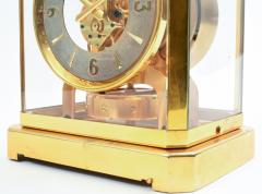 Case Glass Brass Jaeger Le Coultre Mantel Desk Clock - 944958